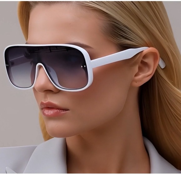 Sunglasses Women Fashion Trendy White Frame UV400 Protect‎ Shades Flat Top Gafas - Picture 6 of 12